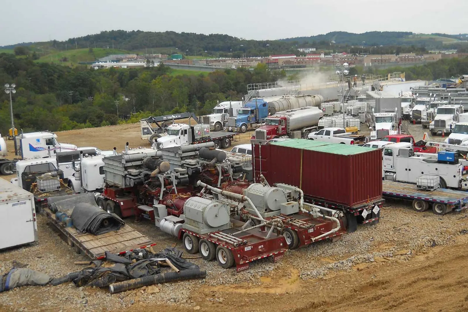 A hydraulic fracturing site on the Marcellus shale