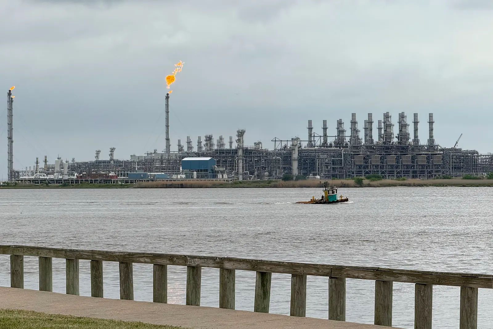 The Sabine Pass LNG export terminal, Cameron Parish, Louisiana
