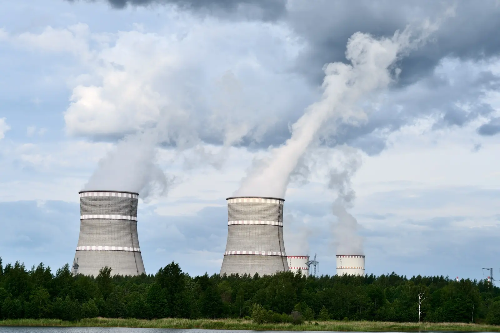 Cooling towers at a nuclear power station